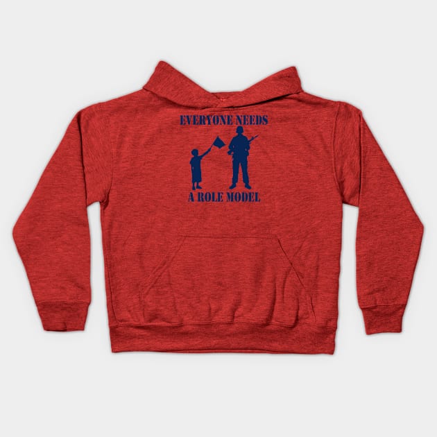 Everyone Needs A Role Model (navy) Kids Hoodie by Pixhunter